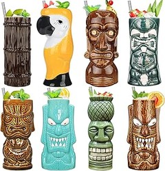 vasos tiki para cócteles temáticos en casa