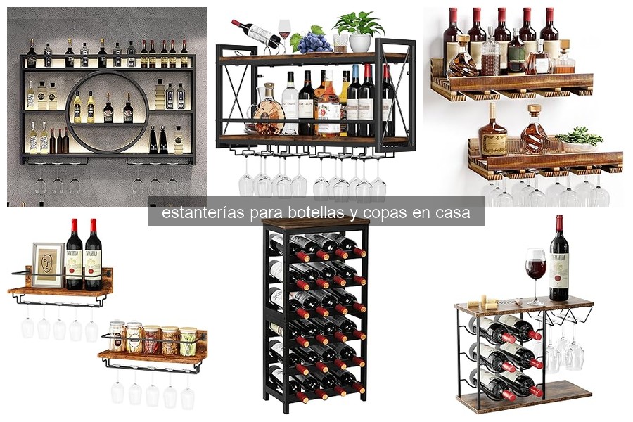 Tipos de estanterías para botellas y copas en casa